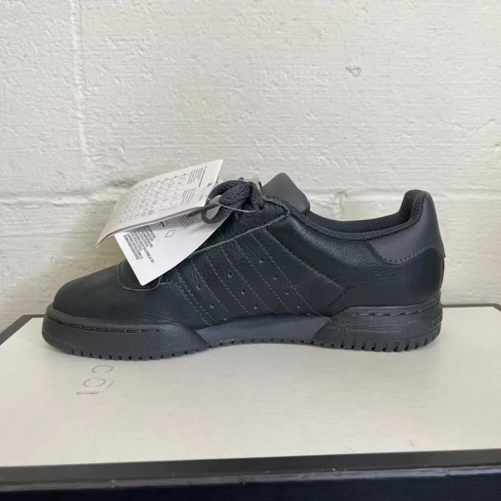 Adidas Yeezy Powerphase Calabasas Core Black Leather Sneaker Low Top Mens 4.5 US